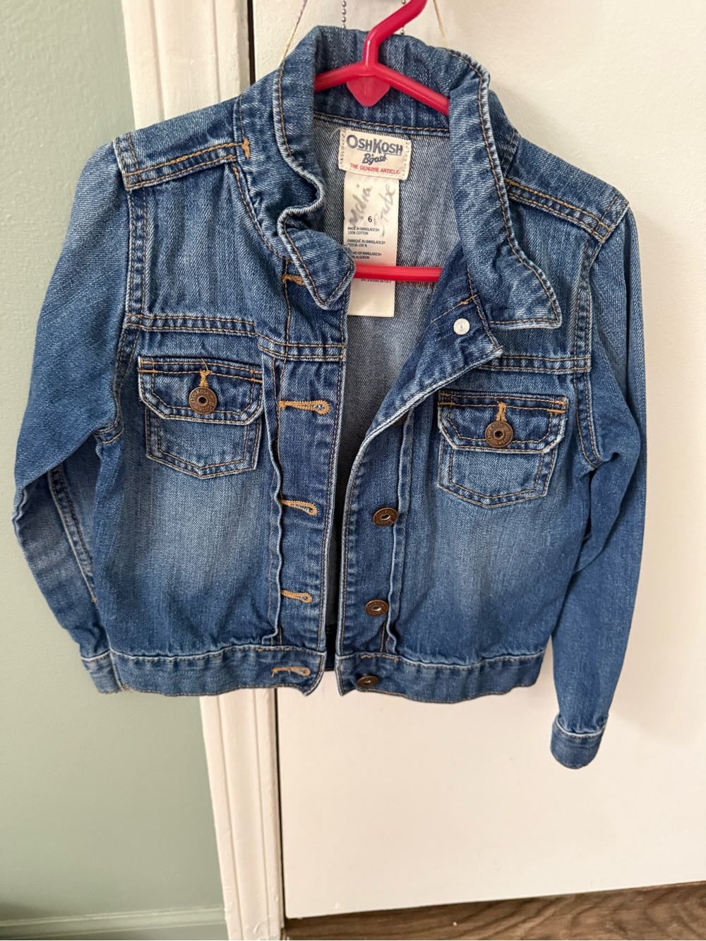 OshKosh B'gosh Girls' Distressed Blue Denim Jacket